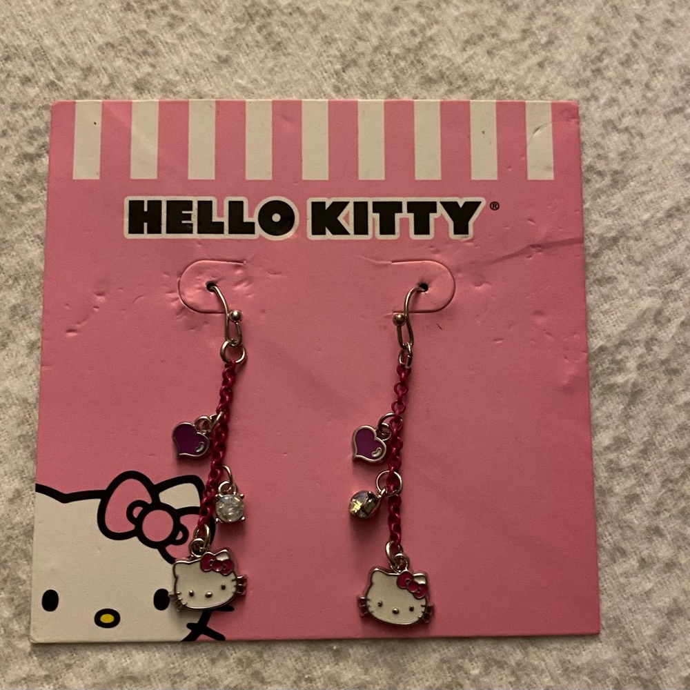 Hello Kitty Pink and Purple Charm Earrings